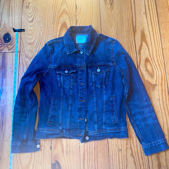 OLD NAVY Womens Distressed Trucker Jean Jacket Size Medium Button Up - Picture 1 of 5